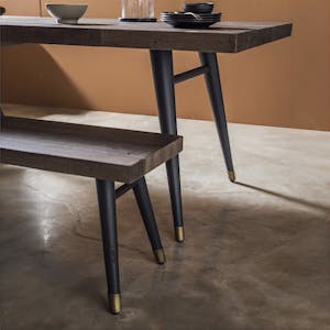 Banc de table bois recyclé piètement noir 140 cm ADÉLAÏDE